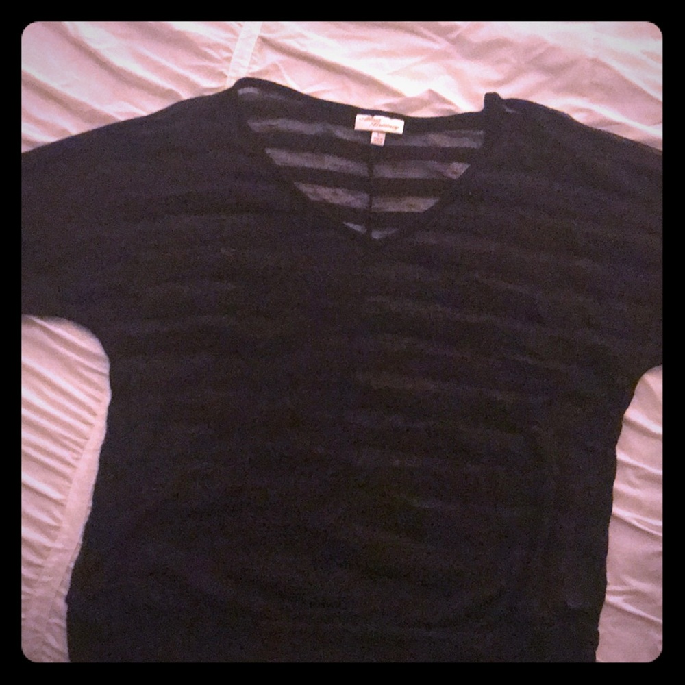 3/4 sleeve sheer shirt